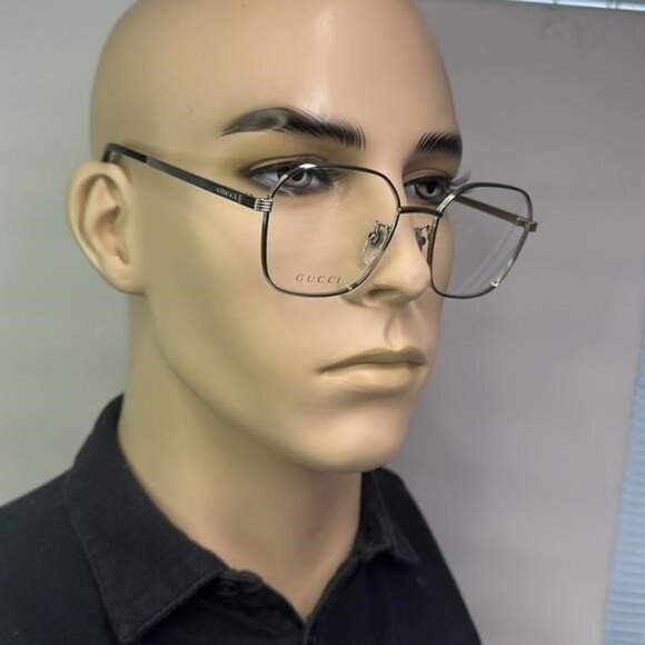 Gucci GG0946OA Square Metal Eyeglasses – Full Rim Frame for Men - Picture 1 of 13